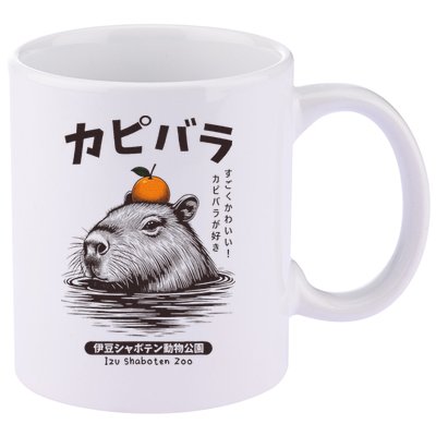 Capybara Onsen Capybara With Orange Capybara Lovers 11oz C Handle Ceramic Mug