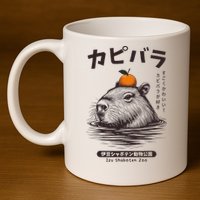 Capybara Onsen Capybara With Orange Capybara Lovers 11oz C Handle Ceramic Mug
