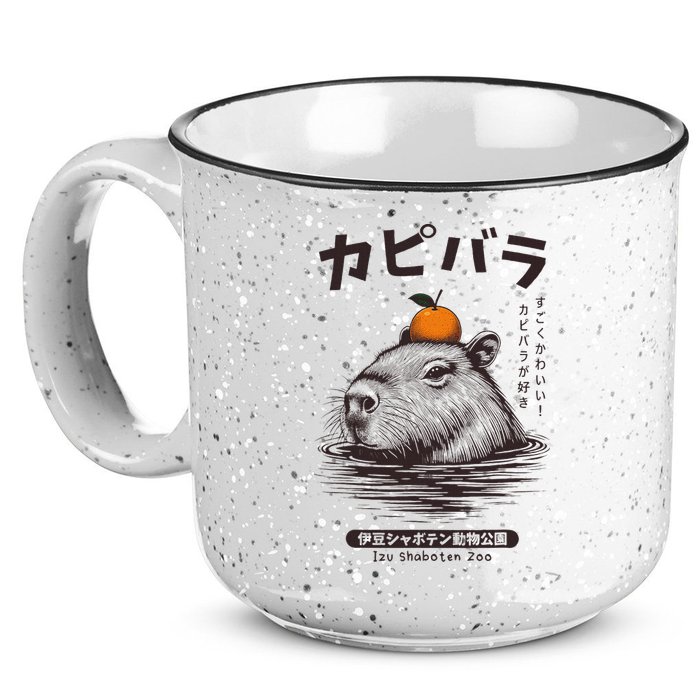 Capybara Onsen Capybara With Orange Capybara Lovers 15oz Campfire Ceramic Mug