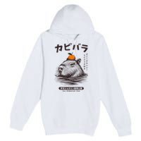 Capybara Onsen Capybara With Orange Capybara Lovers Premium Pullover Hoodie
