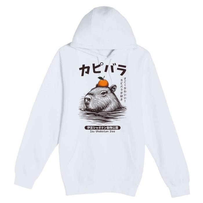 Capybara Onsen Capybara With Orange Capybara Lovers Premium Pullover Hoodie