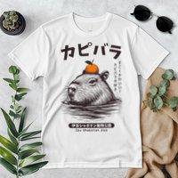 Capybara Onsen Capybara With Orange Capybara Lovers Premium T-Shirt