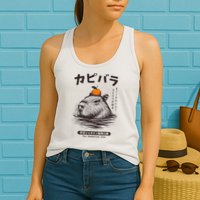 Capybara Onsen Capybara With Orange Capybara Lovers Womens Tank Top