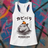 Capybara Onsen Capybara With Orange Capybara Lovers Womens Tank Top