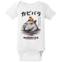 Capybara Onsen Capybara With Orange Capybara Lovers Baby Bodysuit