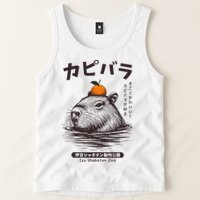 Capybara Onsen Capybara With Orange Capybara Lovers Tank Top