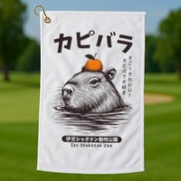 Capybara Onsen Capybara With Orange Capybara Lovers Golf Towel