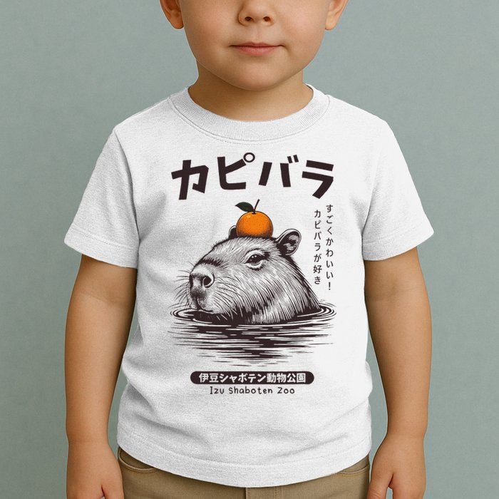 Capybara Onsen Capybara With Orange Capybara Lovers Toddler T-Shirt