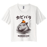 Capybara Onsen Capybara With Orange Capybara Lovers Crop Top