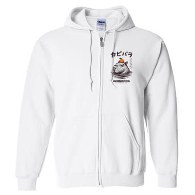 Capybara Onsen Capybara With Orange Capybara Lovers Full Zip Hoodie