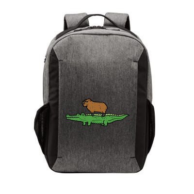 Capybara On Crocodile Capy Alligator Rodent Vector Backpack