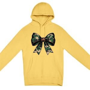 Camouflage Old Camo Bow Camo Coquette Bow Hunting Gift Premium Pullover Hoodie