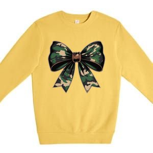 Camouflage Old Camo Bow Camo Coquette Bow Hunting Gift Premium Crewneck Sweatshirt