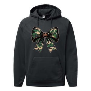 Camouflage Old Camo Bow Camo Coquette Bow Hunting Gift Performance Fleece Hoodie