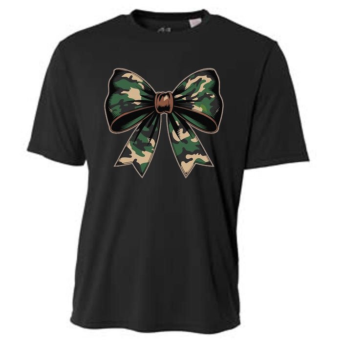 Camouflage Old Camo Bow Camo Coquette Bow Hunting Gift Cooling Performance Crew T-Shirt