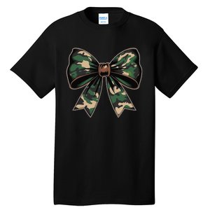 Camouflage Old Camo Bow Camo Coquette Bow Hunting Gift Tall T-Shirt