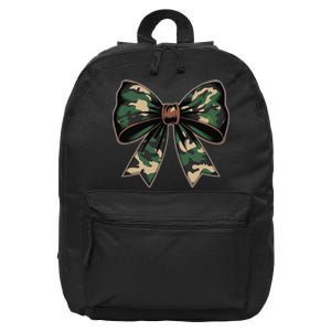 Camouflage Old Camo Bow Camo Coquette Bow Hunting Gift 16 in Basic Backpack