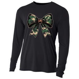 Camouflage Old Camo Bow Camo Coquette Bow Hunting Gift Cooling Performance Long Sleeve Crew