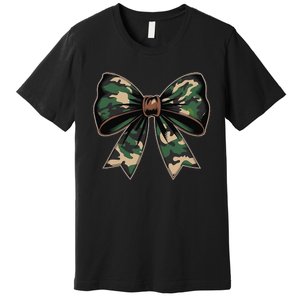 Camouflage Old Camo Bow Camo Coquette Bow Hunting Gift Premium T-Shirt