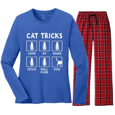 Cat Owner Cat Tricks For Feline Women's Long Sleeve Flannel Pajama Set 