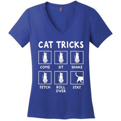 Cat Owner Cat Tricks For Feline Women's V-Neck T-Shirt