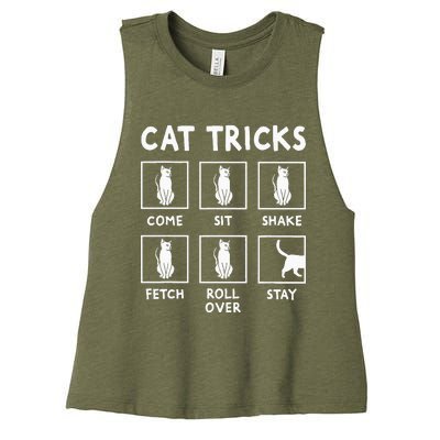 Cat Owner Cat Tricks For Feline Women's Racerback Cropped Tank