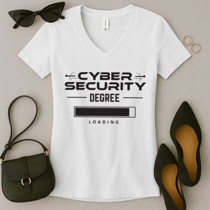 Cybersecurity Outfit Computer Security Computer Engineer Women's V-Neck T-Shirt