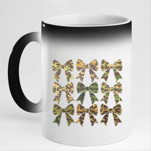 Camouflage Old Camo Bow Camo Coquette Bow Hunting Women Girl 11oz Black Color Changing Mug