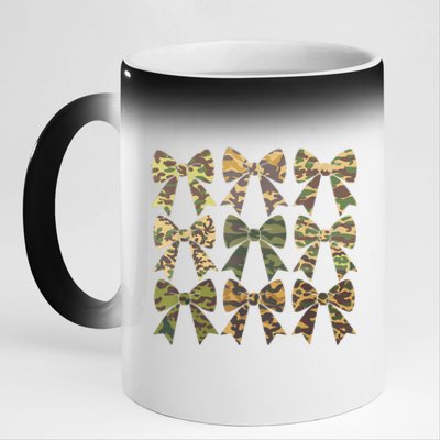 Camouflage Old Camo Bow Camo Coquette Bow Hunting Women Girl 11oz Black Color Changing Mug