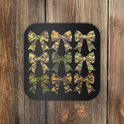 Camouflage Old Camo Bow Camo Coquette Bow Hunting Women Girl Coaster