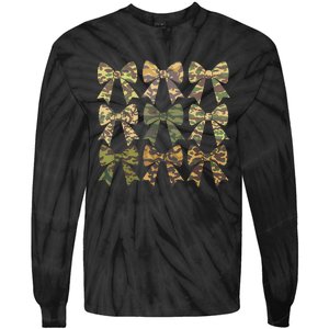 Camouflage Old Camo Bow Camo Coquette Bow Hunting Women Girl Tie-Dye Long Sleeve Shirt