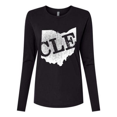 Cle Ohio Cleveland Womens Cotton Relaxed Long Sleeve T-Shirt