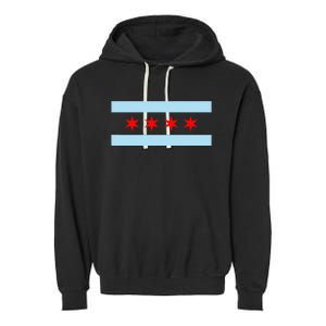 City Of Chicago Illinois Flag Garment-Dyed Fleece Hoodie