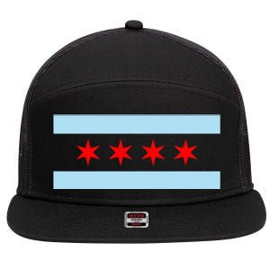 City Of Chicago Illinois Flag 7 Panel Mesh Trucker Snapback Hat