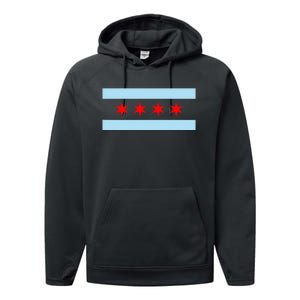 City Of Chicago Illinois Flag Performance Fleece Hoodie