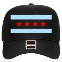 City Of Chicago Illinois Flag High Crown Mesh Back Trucker Hat