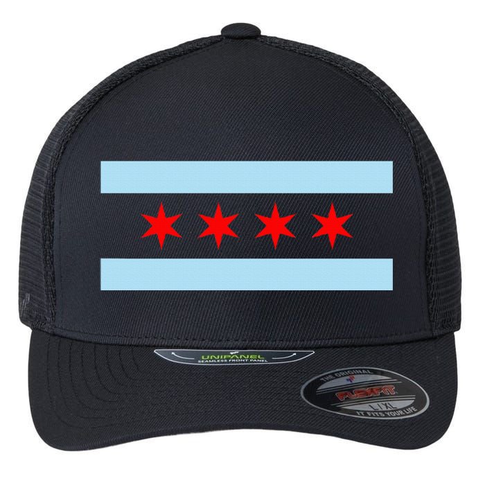 City Of Chicago Illinois Flag Flexfit Unipanel Trucker Cap