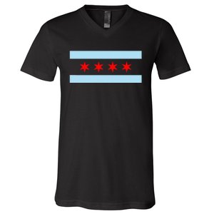 City Of Chicago Illinois Flag V-Neck T-Shirt