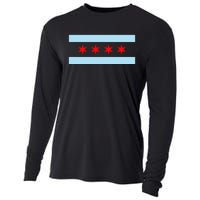 City Of Chicago Illinois Flag Cooling Performance Long Sleeve Crew