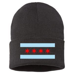 City Of Chicago Illinois Flag Sustainable Knit Beanie