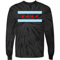 City Of Chicago Illinois Flag Tie-Dye Long Sleeve Shirt