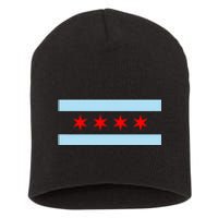 City Of Chicago Illinois Flag Short Acrylic Beanie