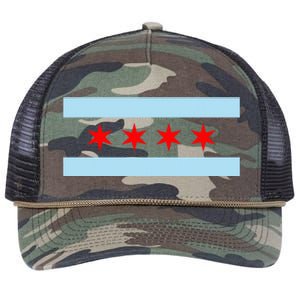 City Of Chicago Illinois Flag Retro Rope Trucker Hat Cap