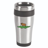 Capybara On Crocodile Capy Alligator Rodent 16oz Travel Tumbler