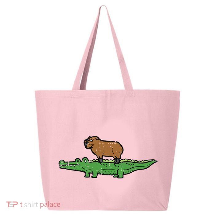 Capybara On Crocodile Capy Alligator Rodent 25L Jumbo Tote