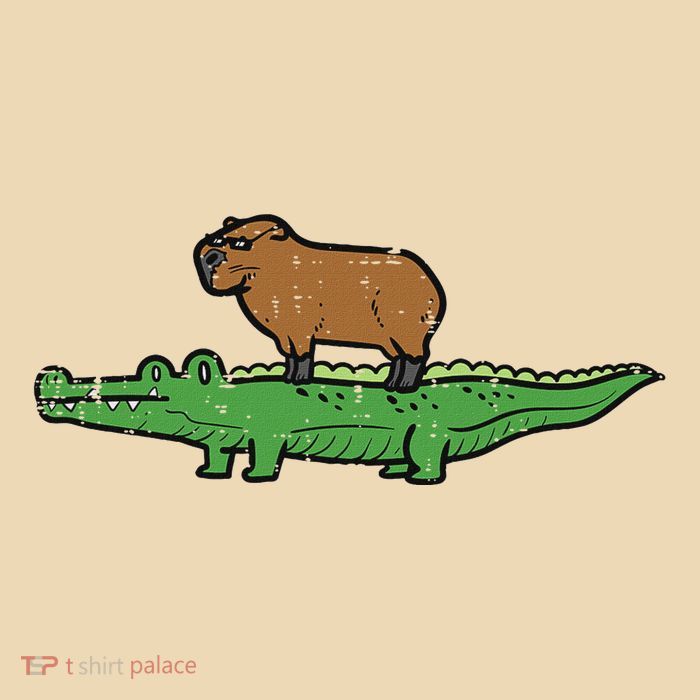 Capybara On Crocodile Capy Alligator Rodent Bag