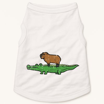 Capybara On Crocodile Capy Alligator Rodent Doggie Tank