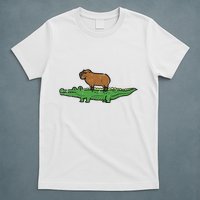 Capybara On Crocodile Capy Alligator Rodent T-Shirt