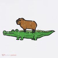 Capybara On Crocodile Capy Alligator Rodent Adult Drive Performance Visor