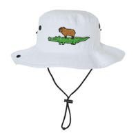 Capybara On Crocodile Capy Alligator Rodent Bucket Hat